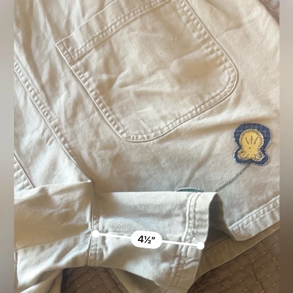 Vintage Haiks XL Patchwork Embroidered Bird House Floral Beige Overalls. - Picture 12 of 12